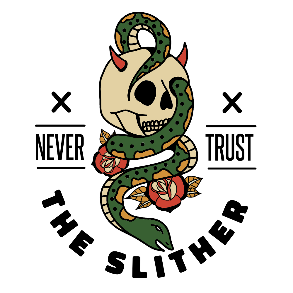 Snake skull tattoo badge editable t-shirt temaplte | Create Merch Online