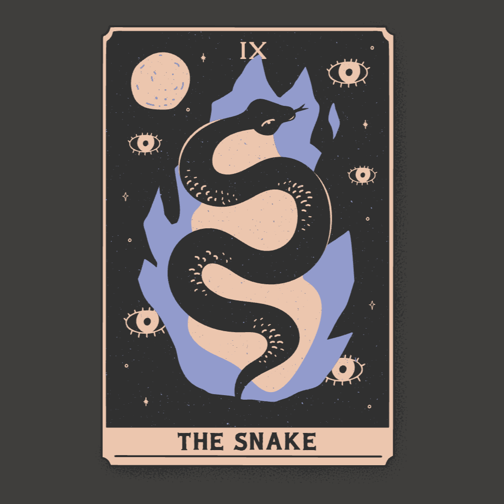 Snake tarot card t-shirt template editable | Create Designs