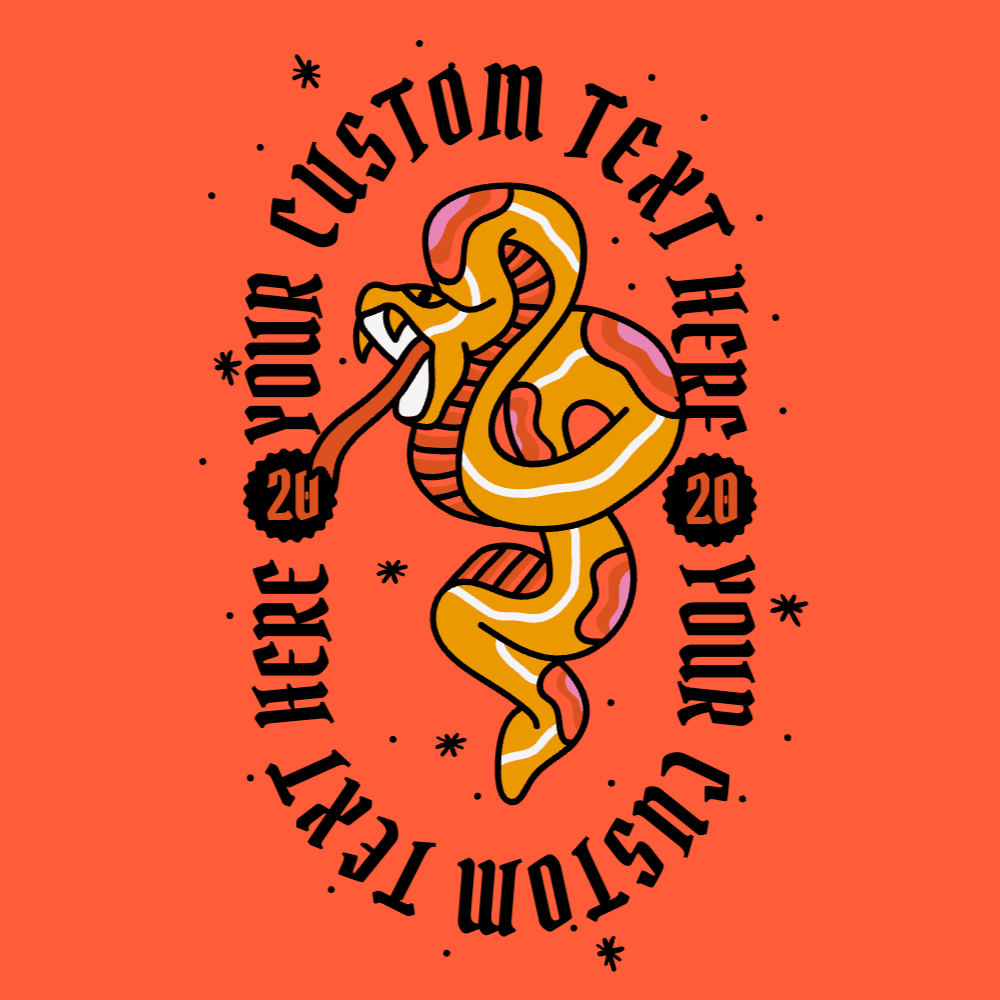 Snake tattoo badge editable t-shirt template | Create Designs