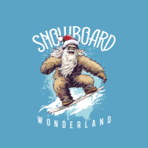 Snowboard Santa editable t-shirt template
