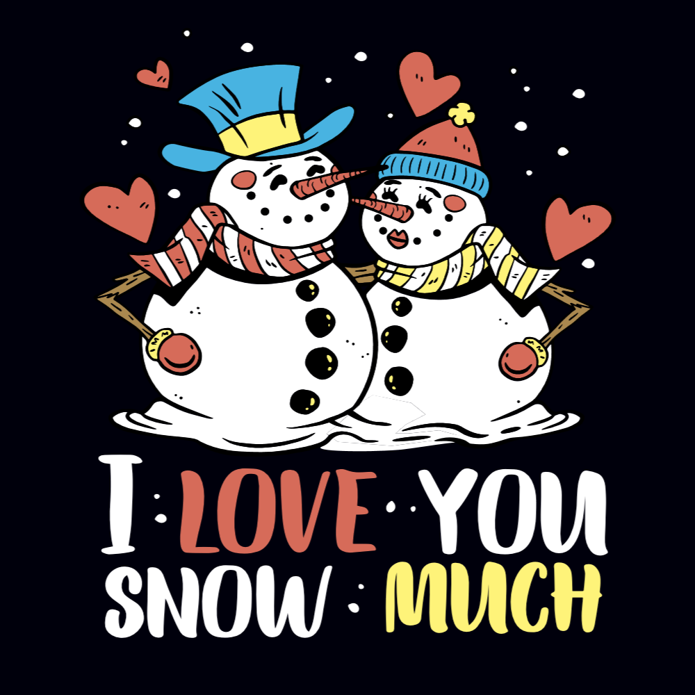 Snowman love editable t-shirt template | Create Merch