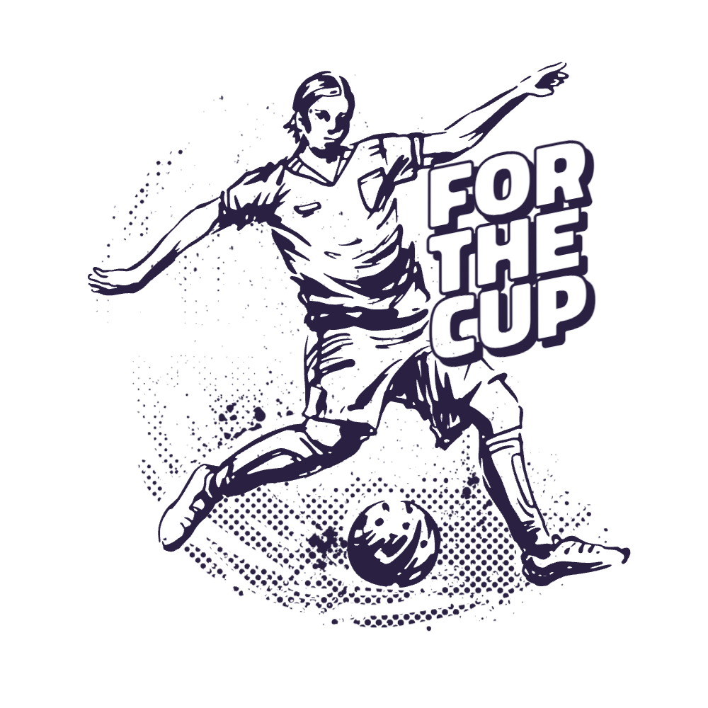 Soccer player cup editable t-shirt template