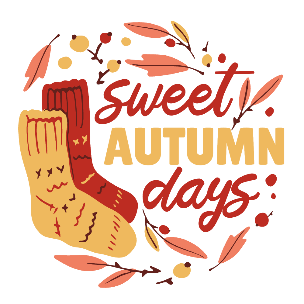 Socks autumn days editable t-shirt template| Create Online