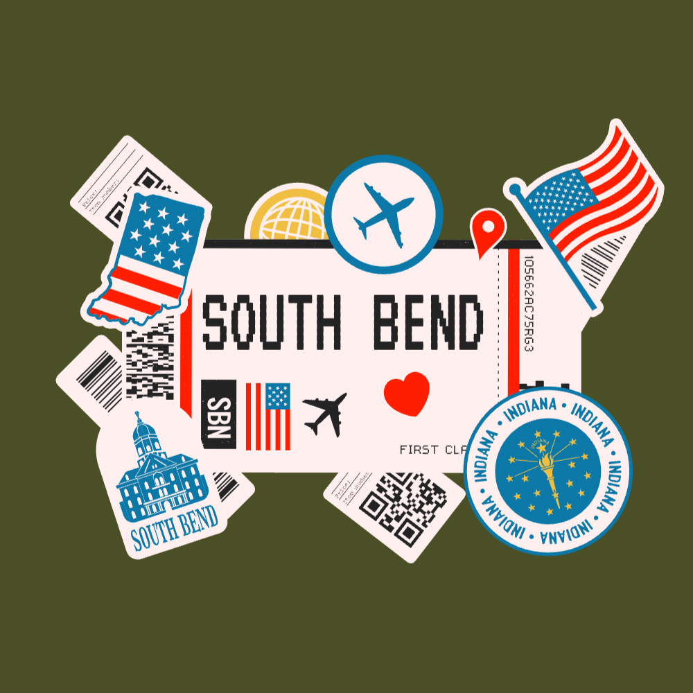 South Bend boarding pass editable t-shirt template | Create Designs