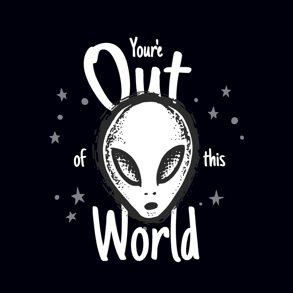 Space alien editable t-shirt template 2 | T-Shirt Maker