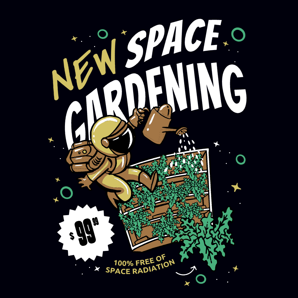 Space gardening editable t-shirt template