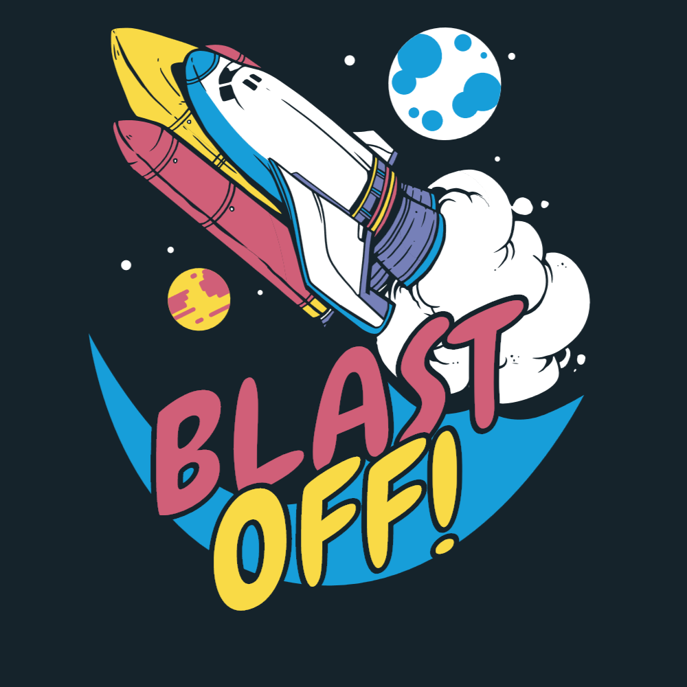 Space rocket editable t-shirt template