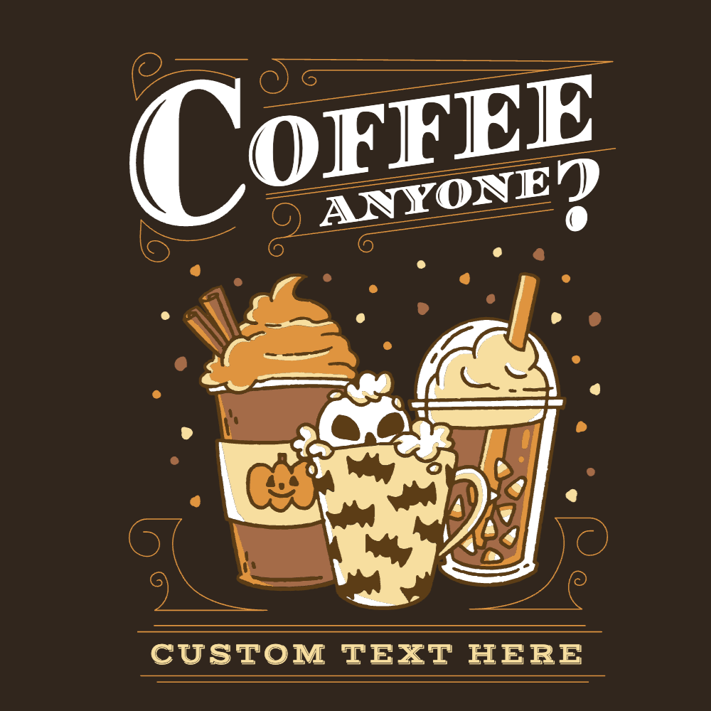 Spooky Coffee editable t-shirt design template