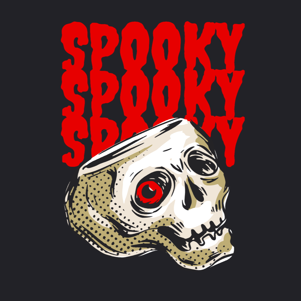 Spooky halloween skull editable t-shirt template | Create Merch Online