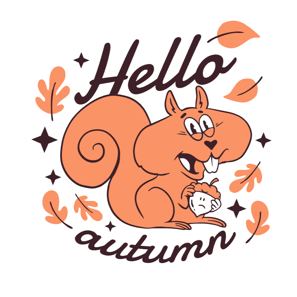 Squirrel Autumn editable t-shirt template | Create Merch Online