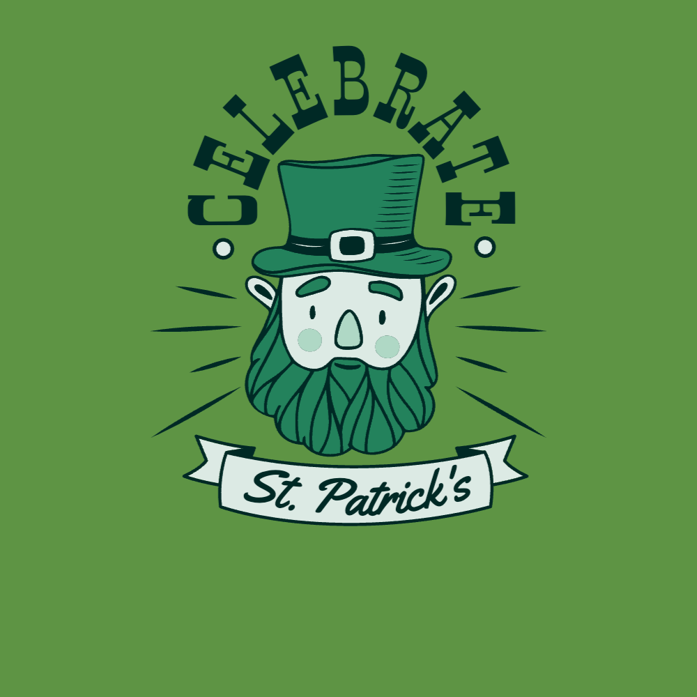 St Patrick's day cartoon editable t-shirt template