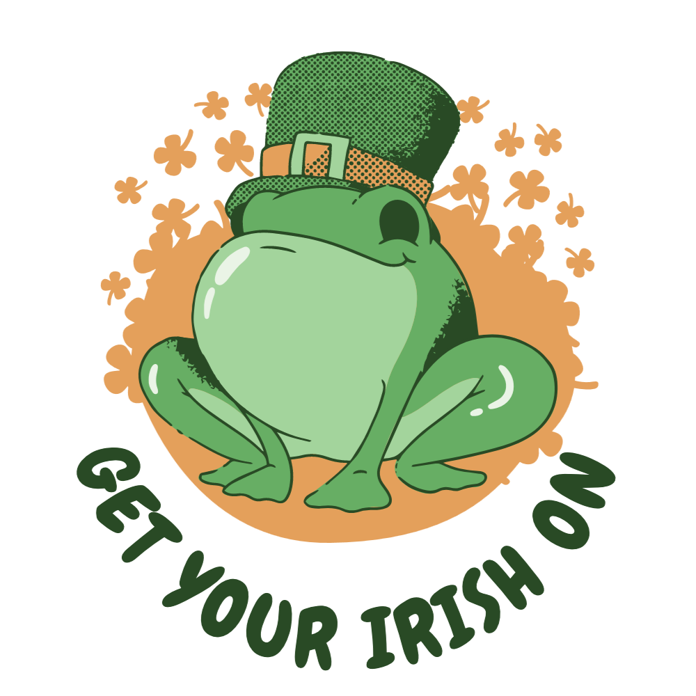 St Patricks frog editable t-shirt template