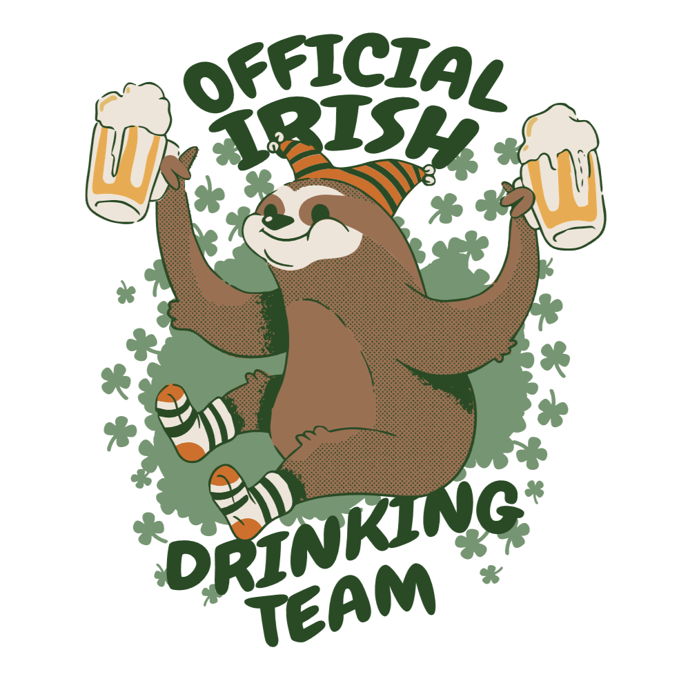 St Patricks sloth beer editable t-shirt template