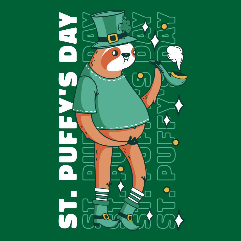 St Patricks sloth editable t-shirt template