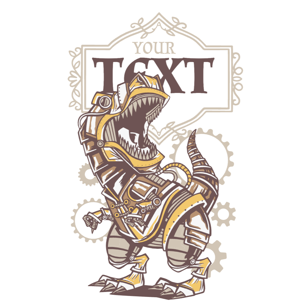 Steampunk dinosaur editable t-shirt template