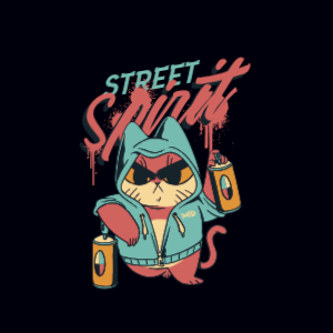 Street cat editable t-shirt template