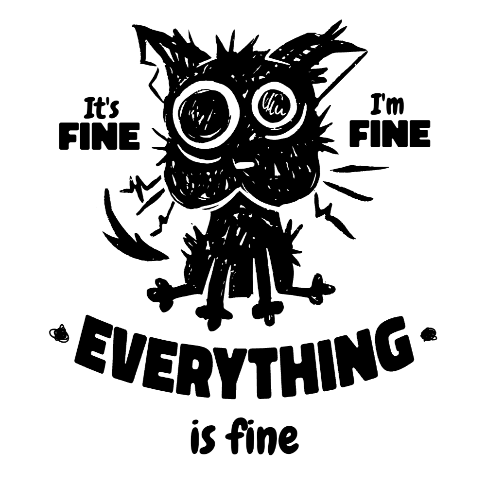 Stressed cat editable t-shirt template | Create Merch Online