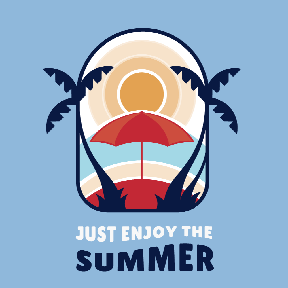 Summer beach sunset editable t-shirt template | Create Merch