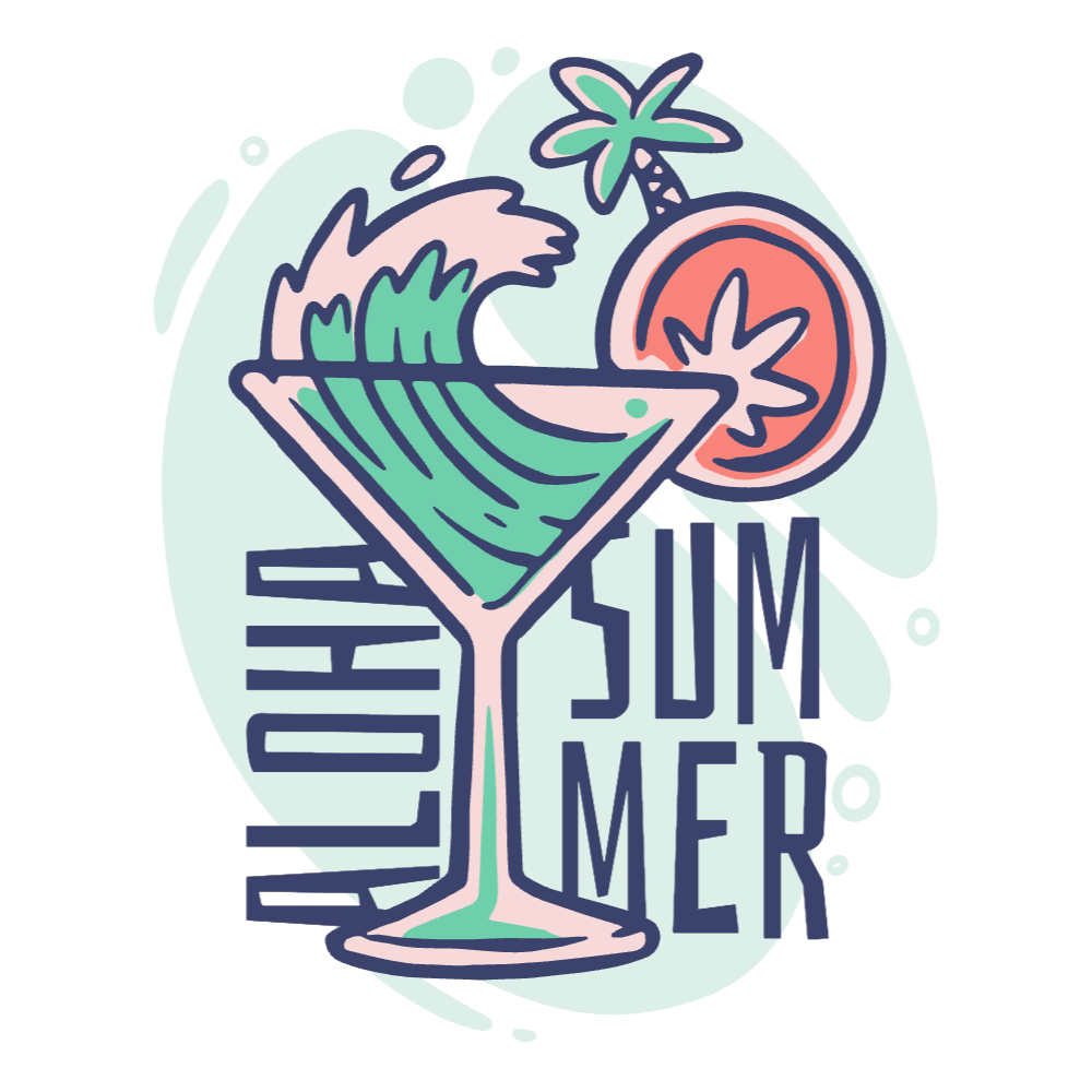 Summer cocktail editable t-shirt template | T-Shirt Maker