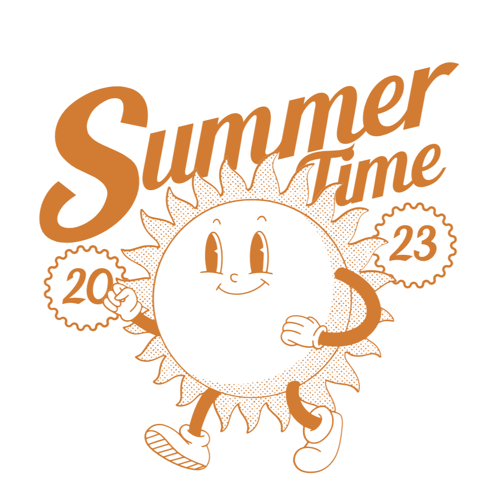 Summer sun cartoon editable t-shirt template