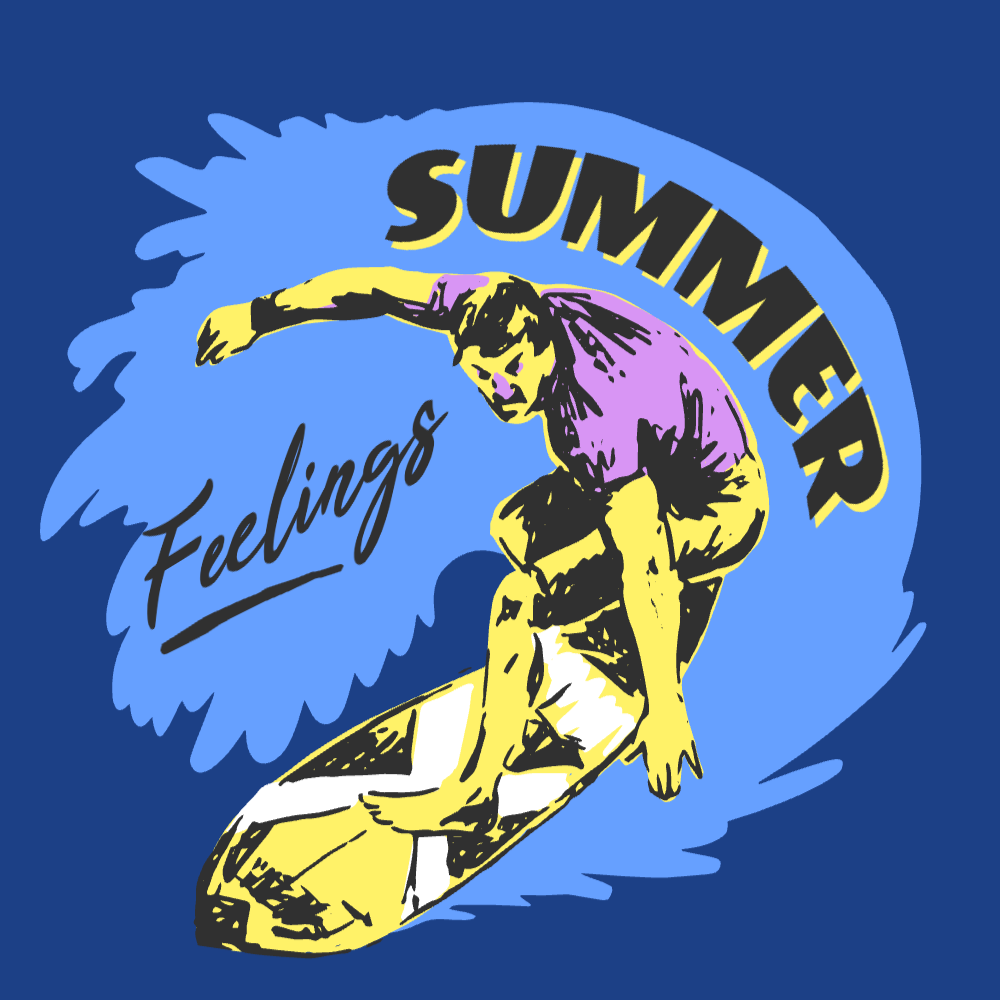 Summer surfing editable t-shirt template | Create Online