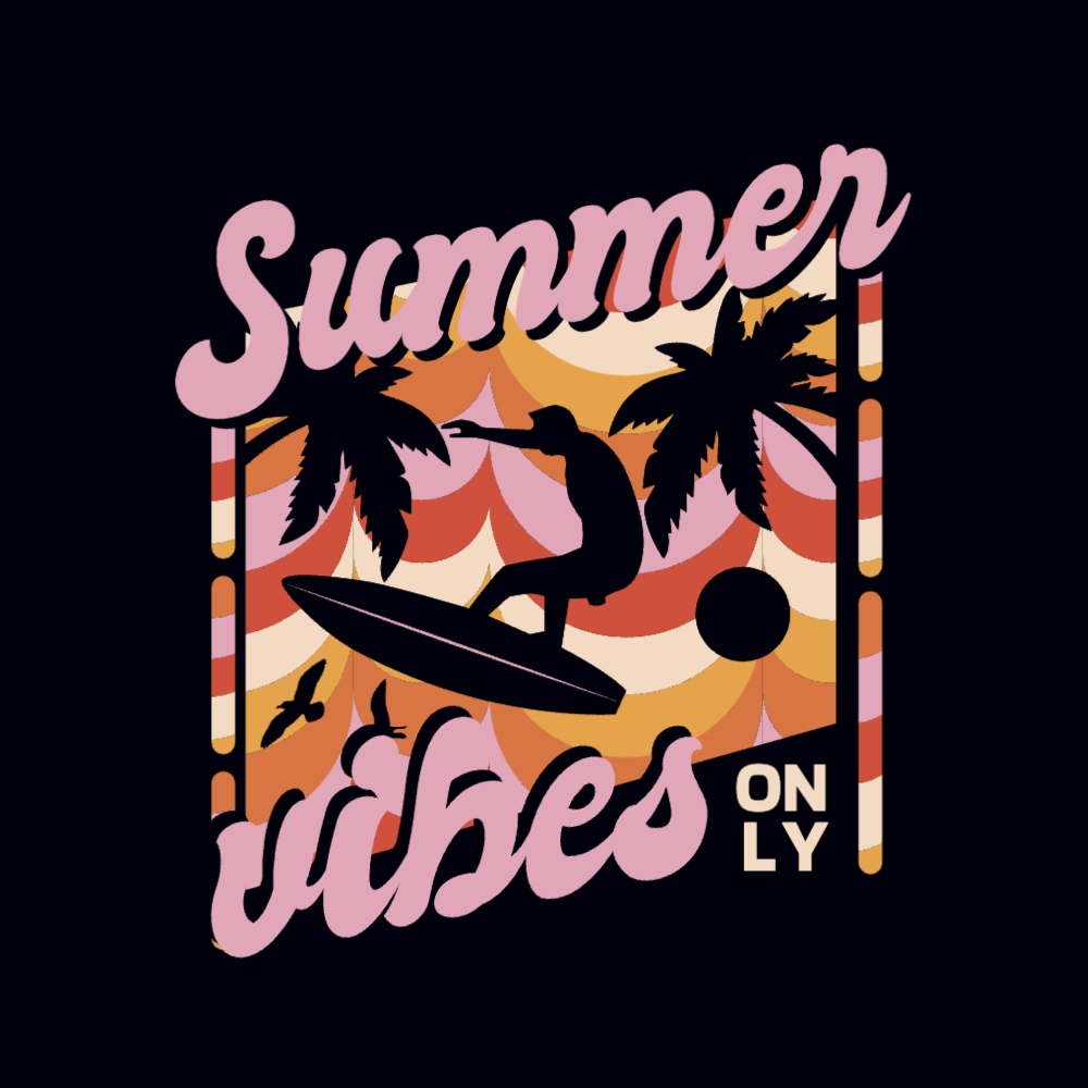 Summer vibes editable t-shirt template