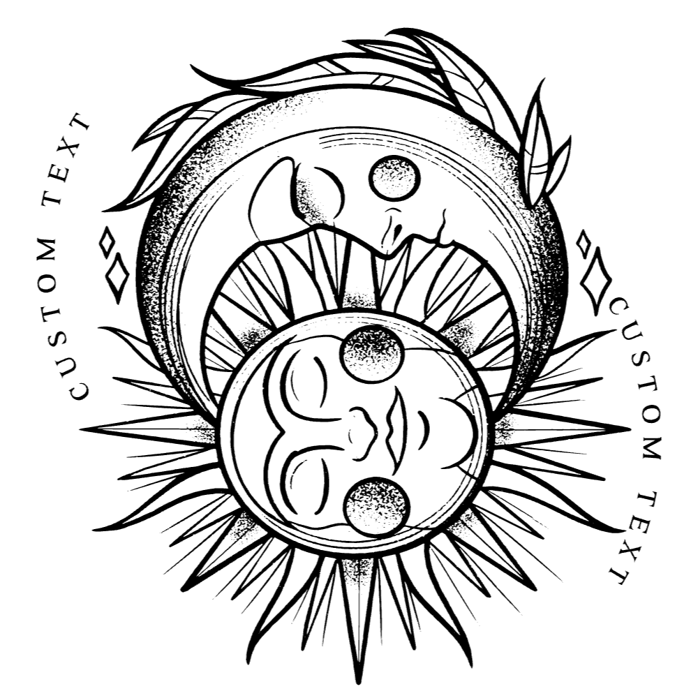 Sun and moon sleeping editable t-shirt template | Create Merch Online