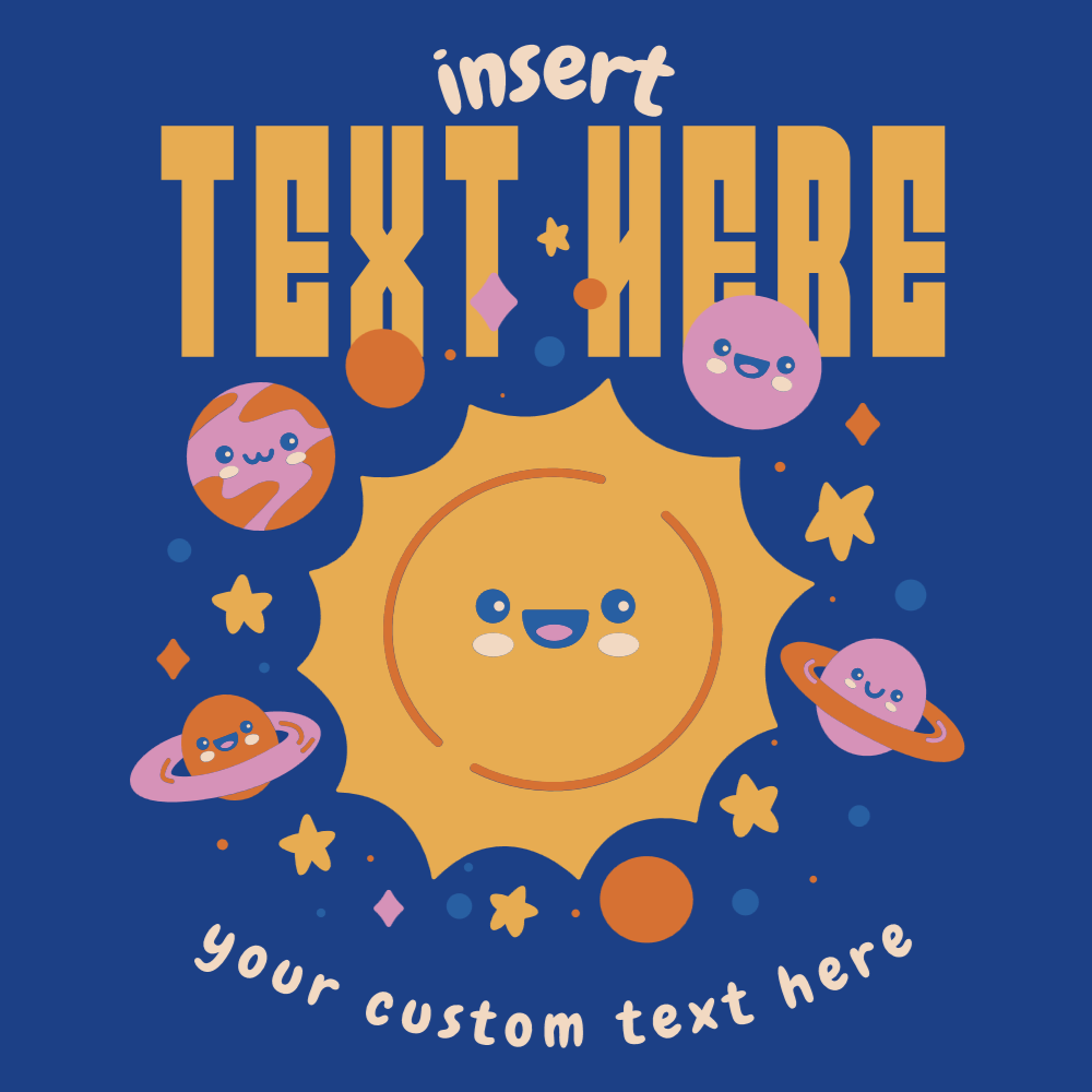 Sun orbit cute editable t-shirt template | T-Shirt Maker