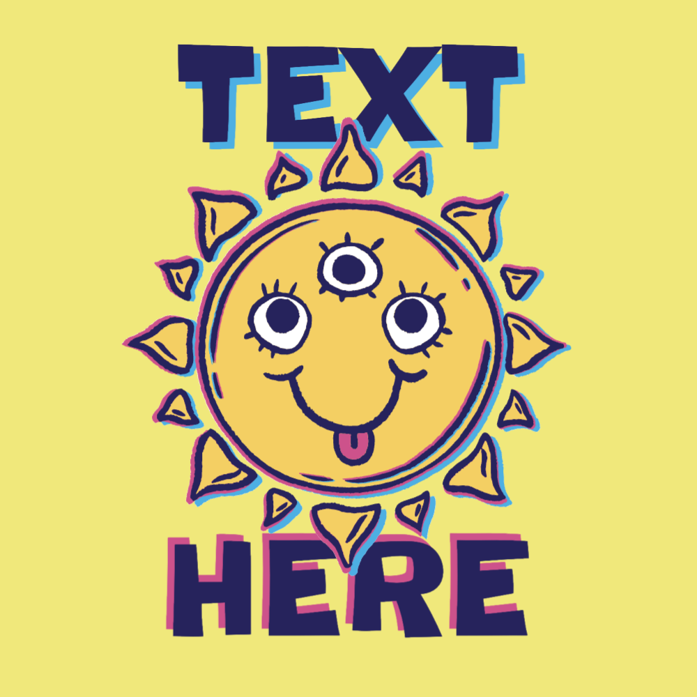 Sun third eye editable t-shirt template | Create Designs