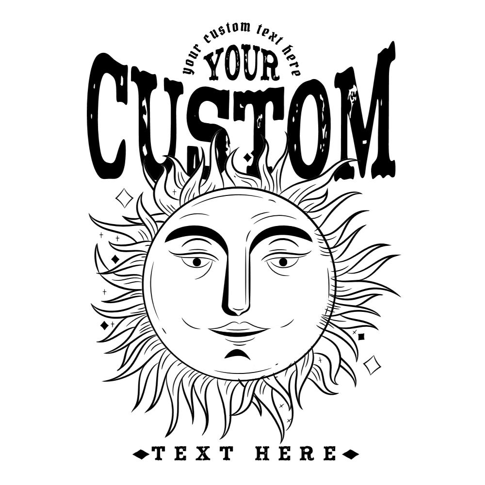 Sun with face editable t-shirt template | Create Merch