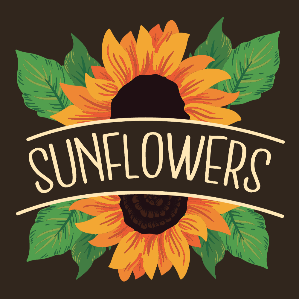 Sunflowers and leaves editable t-shirt template | Create Online