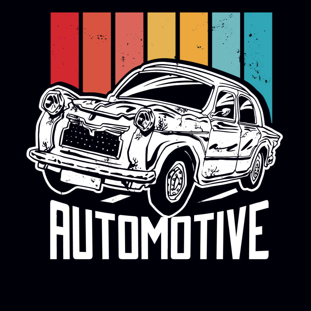 Sunset automotive editable t-shirt template