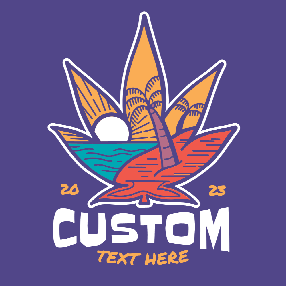 Sunset cannabis leaf editable t-shirt template