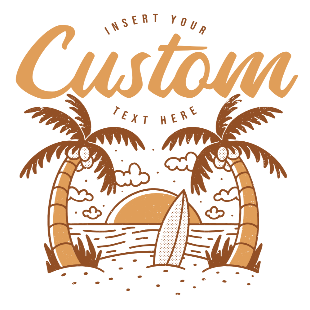 Sunset palm trees editable t-shirt template