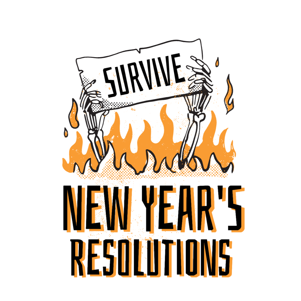 Survive new year editable t-shirt template