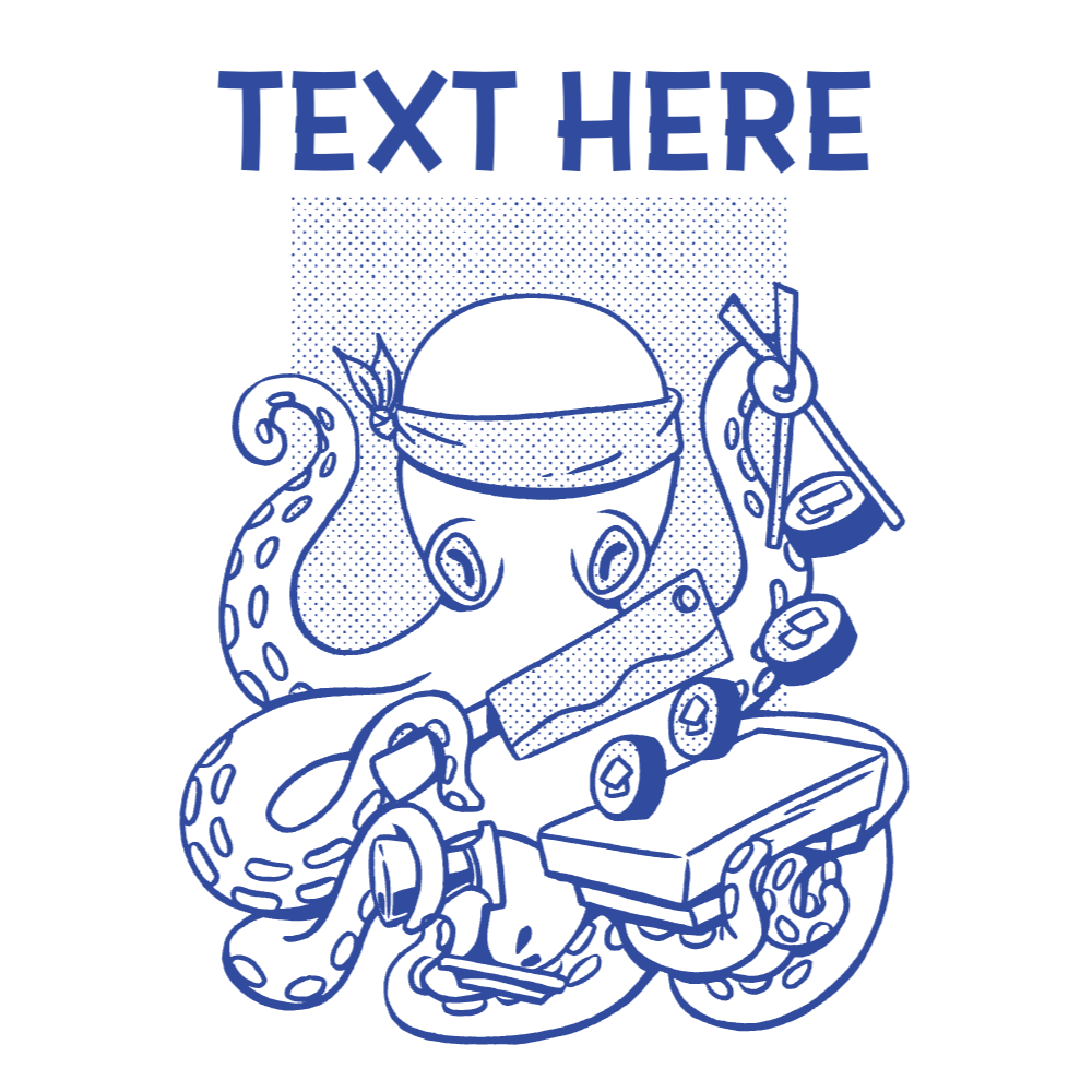 Sushi octopus editable t-shirt template | Create Designs