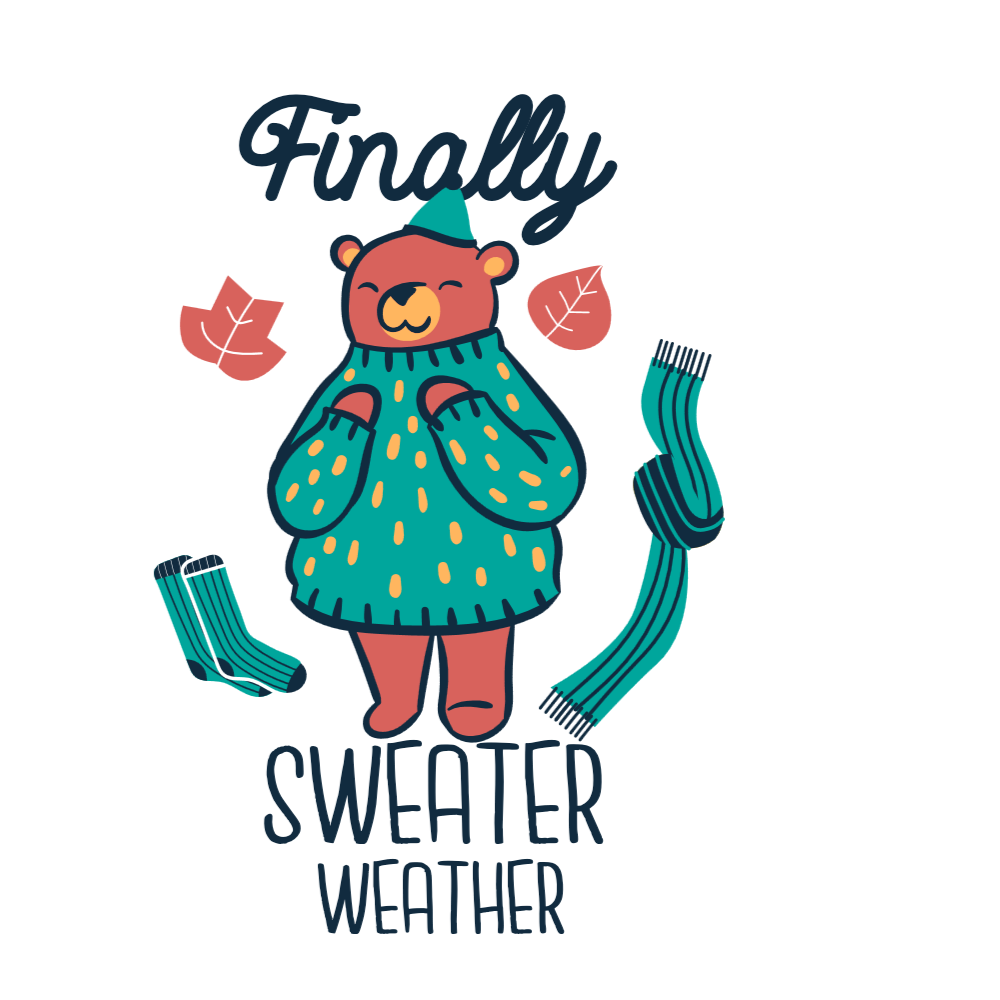 Sweater Weather editable t-shirt template | Create Designs