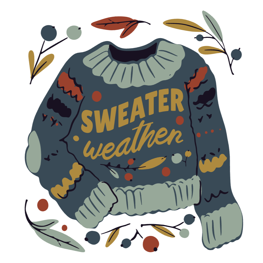 Sweater weather fall editable t-shirt template