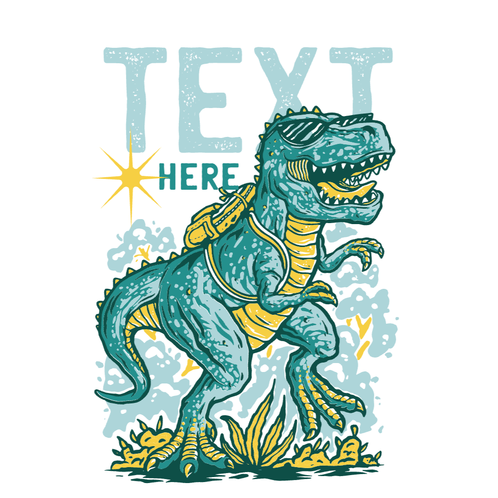 T-rex school editable t-shirt template