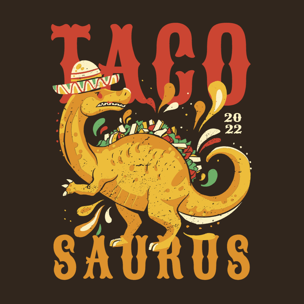 Tacosaurus editable t-shirt design template