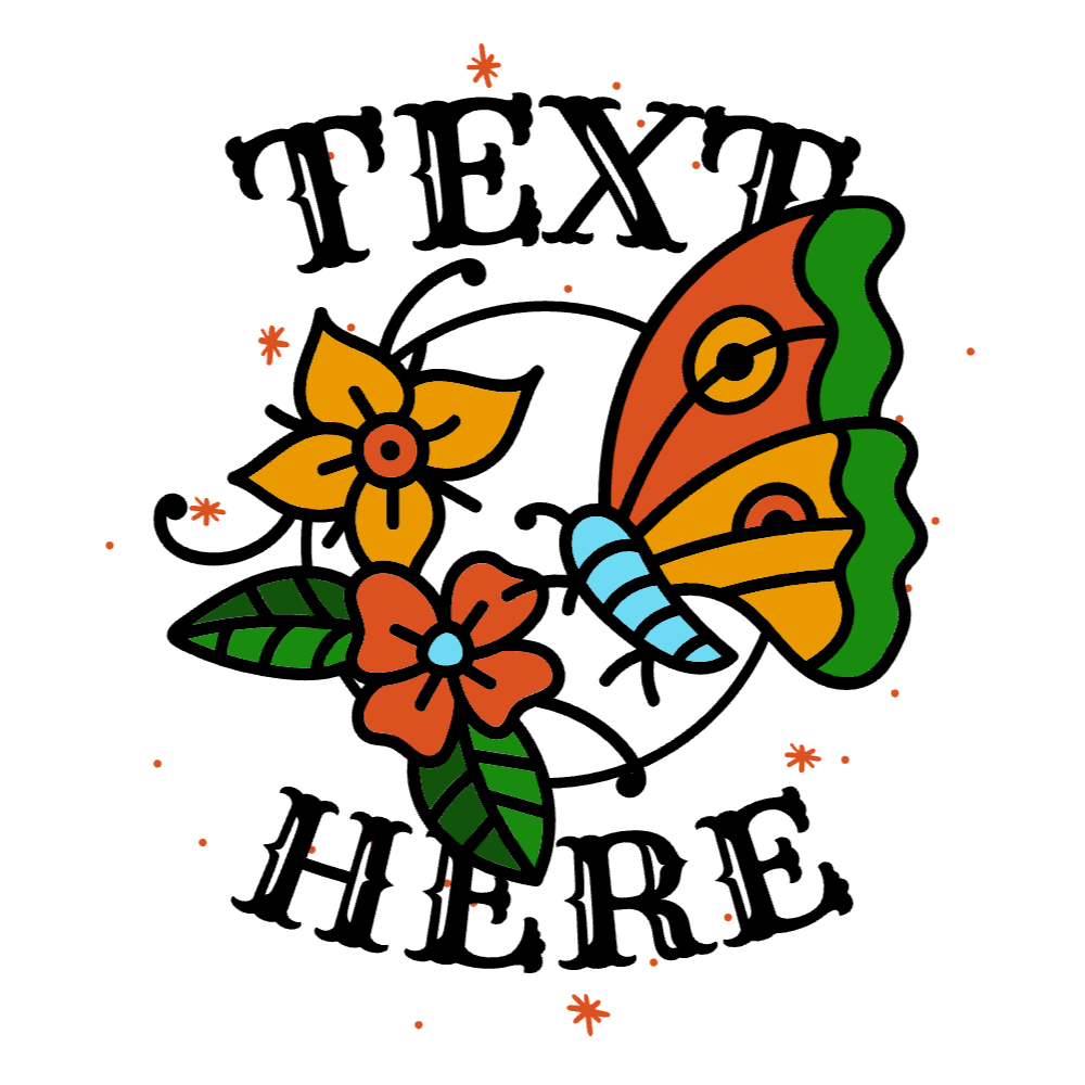Tattoo butterfly editable t-shirt template | Create Online