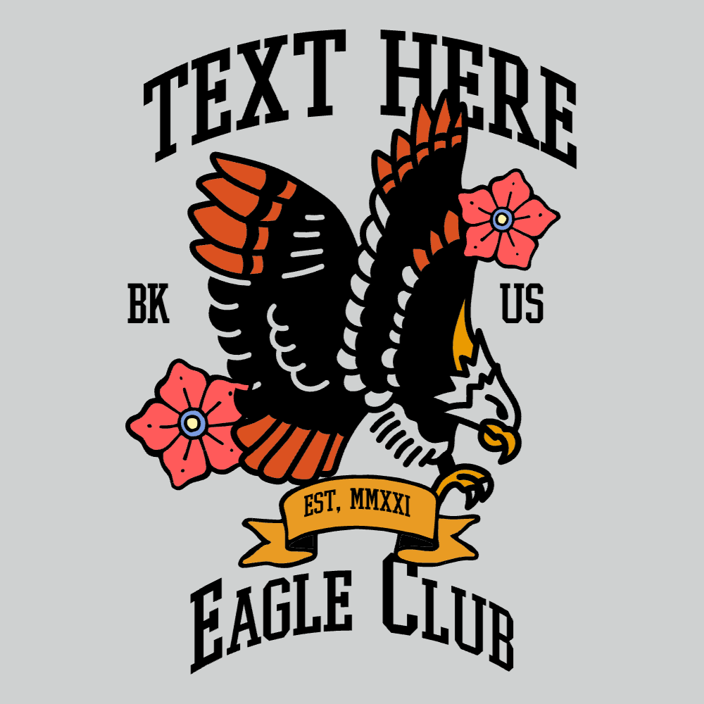 Tattoo eagle editable t-shirt template | Create Merch