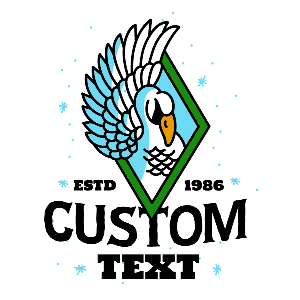 Tattoo swan editable t-shirt template | Create Merch Online