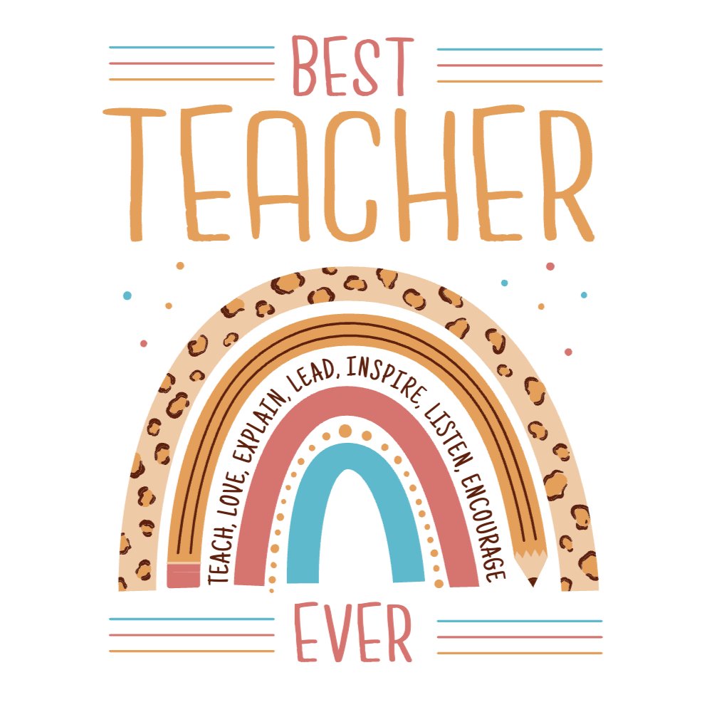 Teacher rainbow editable t-shirt design template