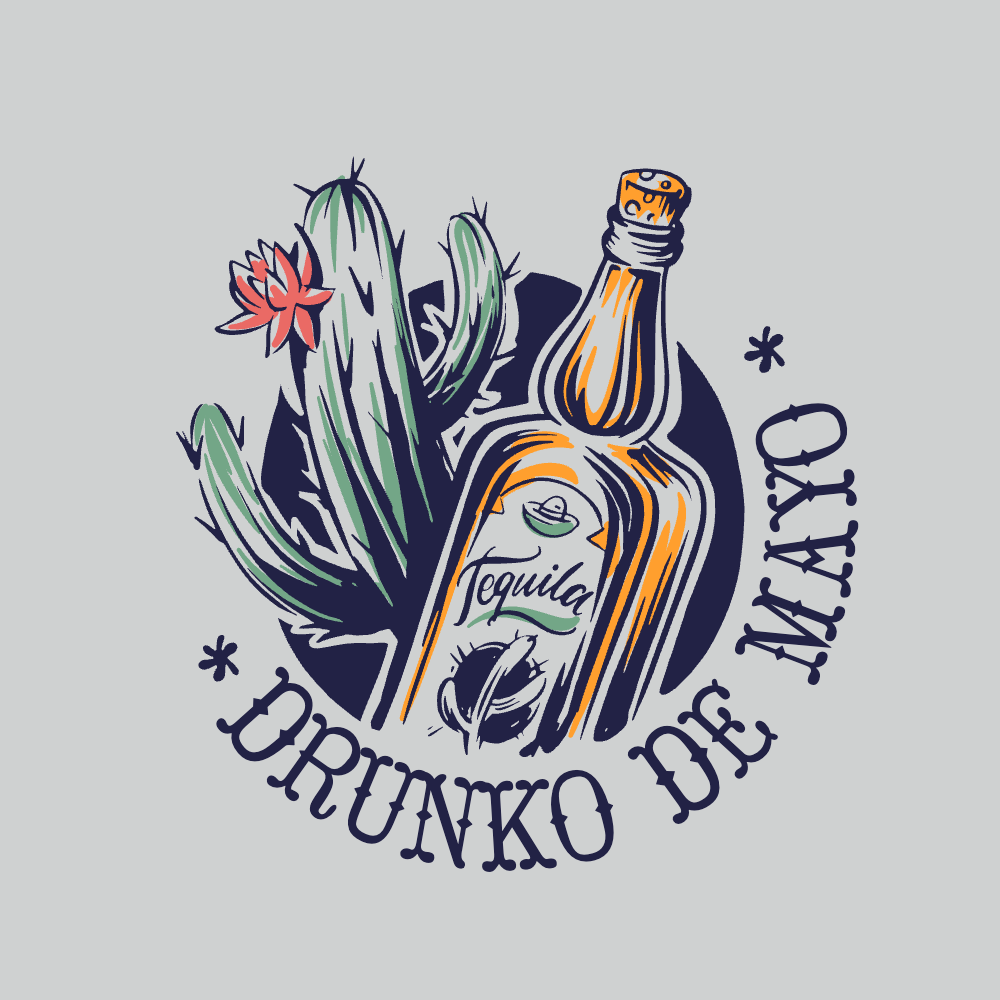 Tequila and cactus t-shirt template editable | Create Merch Online