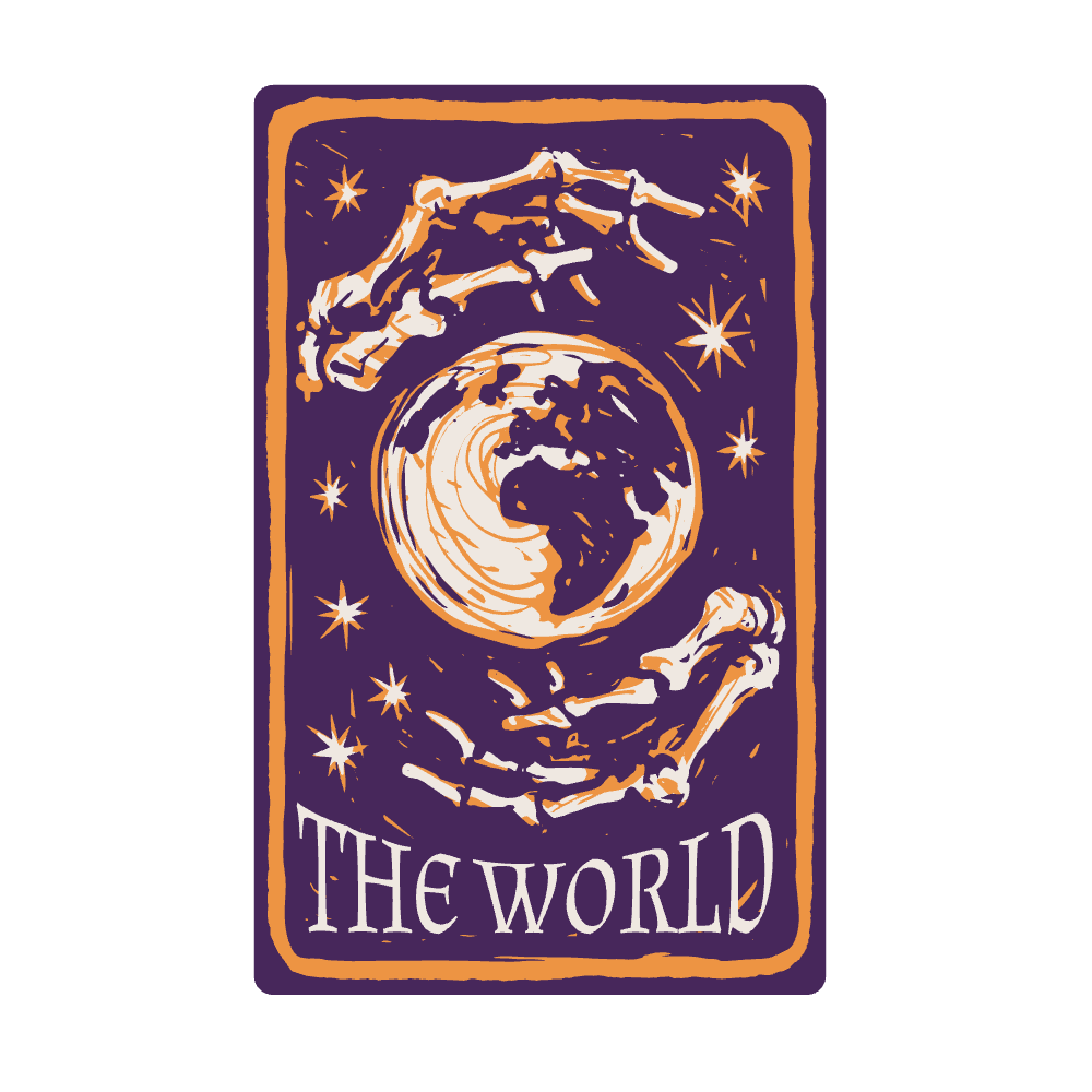 The world tarot editable t-shirt template