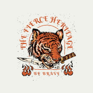 Tiger realistic animal editable t-shirt design template