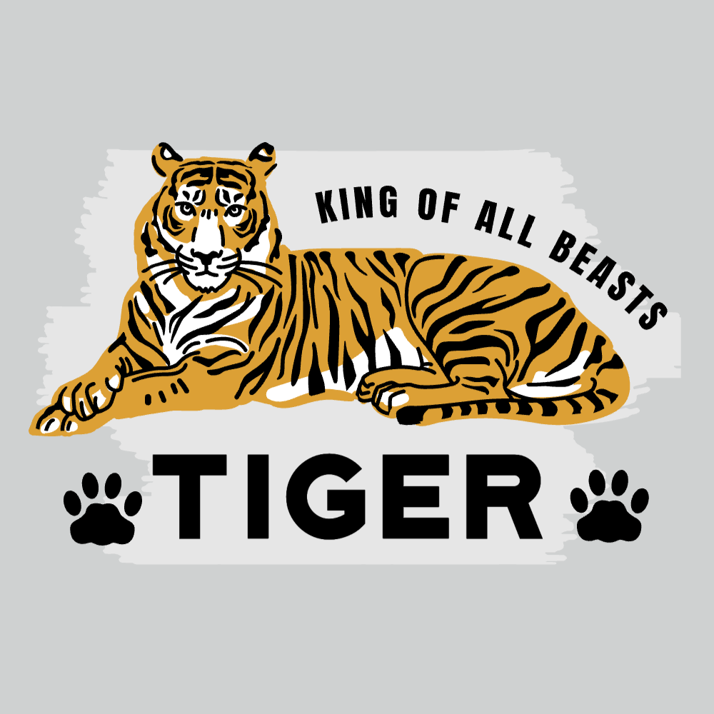 Tiger and paws editable t-shirt template | T-Shirt Maker
