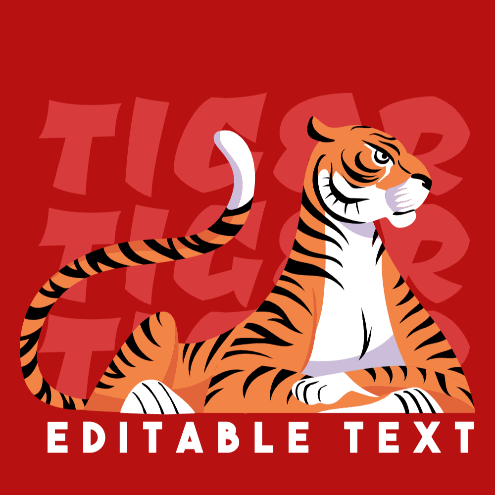 Tiger laying down editable t-shirt template | Create Online
