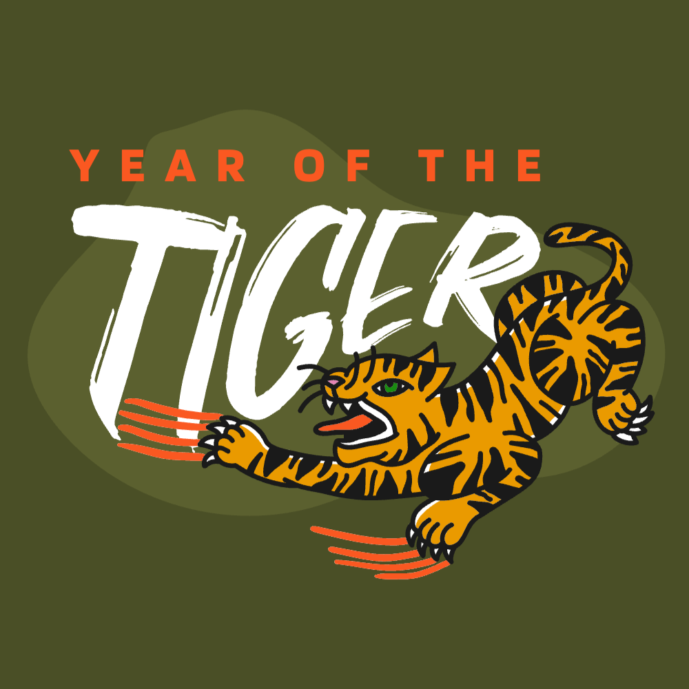 Tiger scratching editable t-shirt template | Create Merch Online